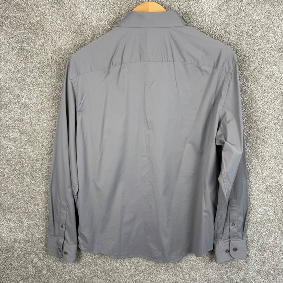 UNTUCKit Gironde Grey Performance Button Down Shirt Mens Large Regular Fit - Picture 3 of 7
